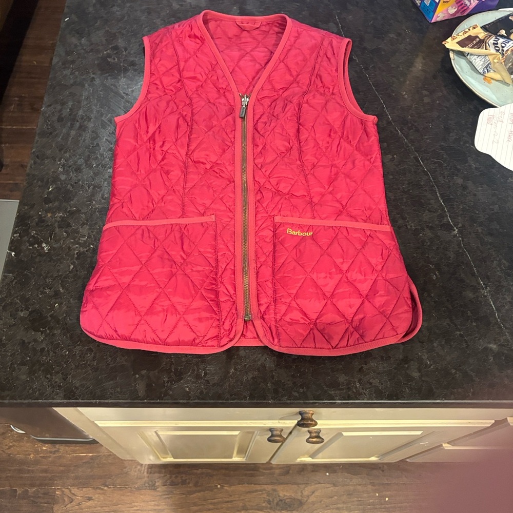 Barbour Quilted Red Vest